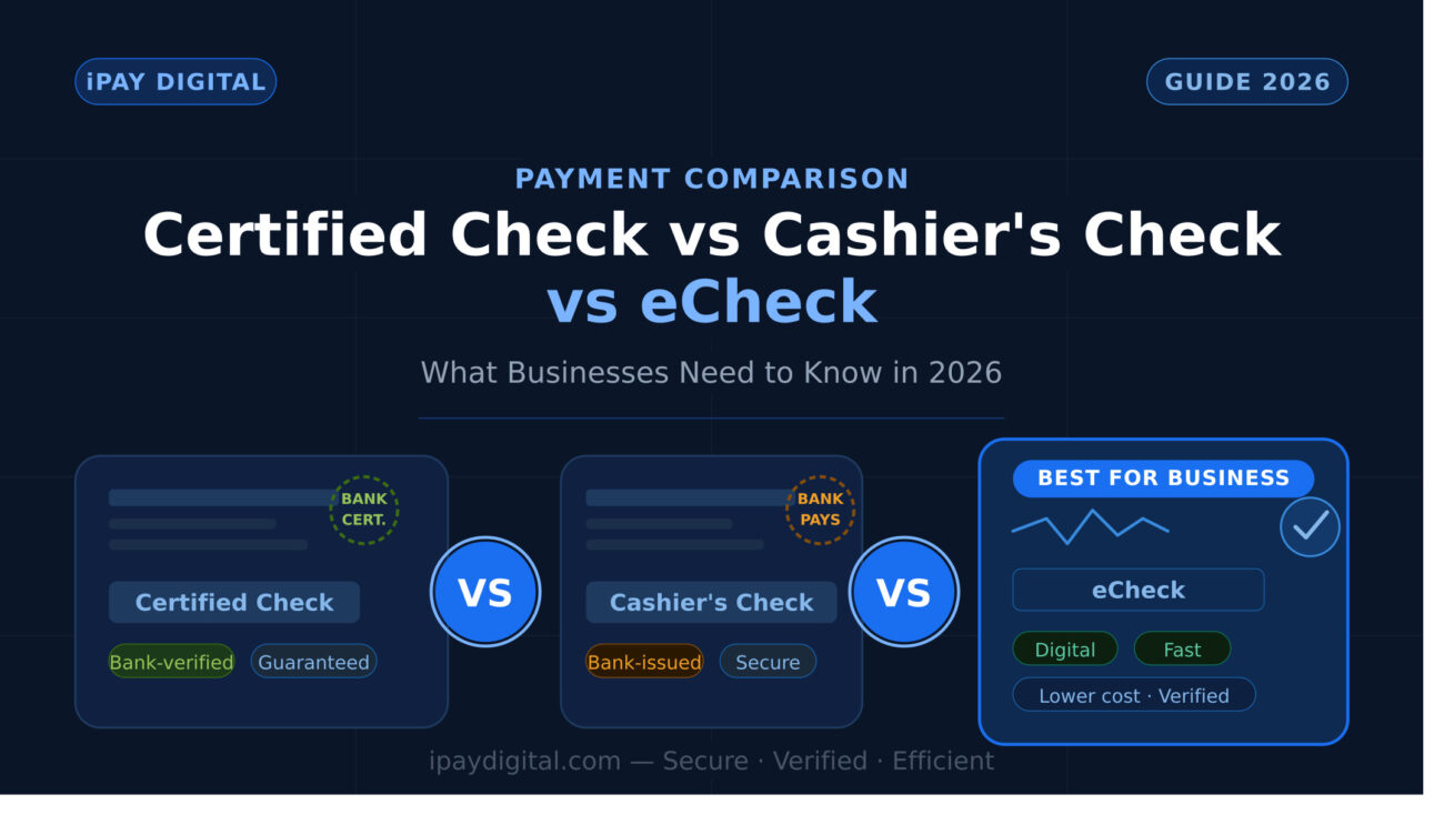 Certified Check vs Cashier’s Check vs eCheck: What Businesses Need to Know in 2026